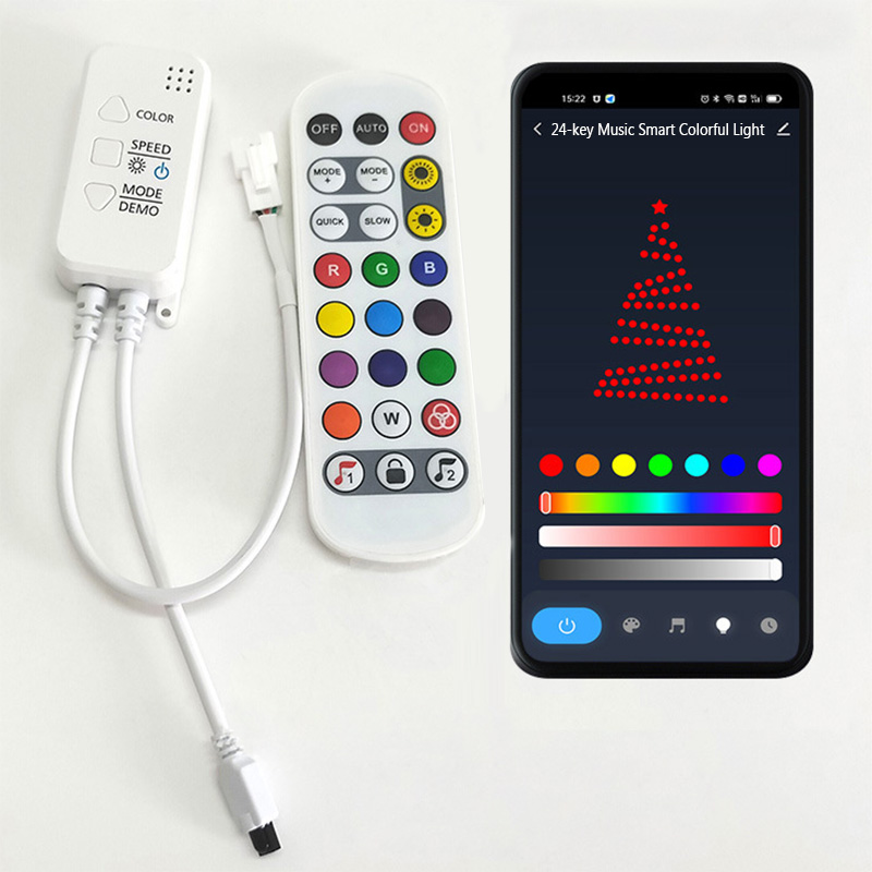Tuya Smart WiFi Voice Control SPI Addressable Dream Color DC12V WS2811 LED Strip Lights Music IR Remote Controller With Amazon Alexa and Google Assistant